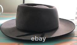 Beaver Fedora 7 3/8 Slate Gray Eli Wallach Hat Western Cowboy Baron Stetson