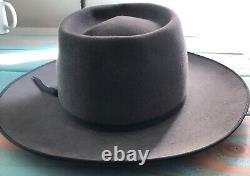Beaver Fedora 7 3/8 Slate Gray Eli Wallach Hat Western Cowboy Baron Stetson