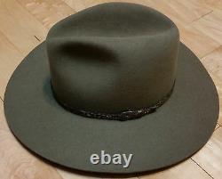 Beaver Hat Co. Made In USA Genuine Brown Fur Felt Rocking Bar Hat Size 6-7/8