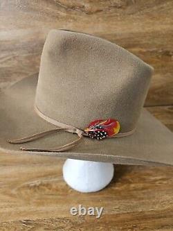 Beaver Hats Co. Brand 5X Quality Custom Made Brown Cowboy Feathers Size 7-3/8