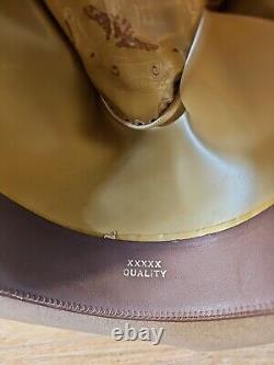 Beaver Hats Co. Brand 5X Quality Custom Made Brown Cowboy Feathers Size 7-3/8