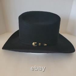 Beaver Hats Genuine Fur Felt 5X Style 8320 Black Beaver Cowboy Hat Size 7 3/8