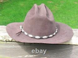 Beaver XXXXX 7 3/8 in. Cowboy hat with Navajo sterling silver hatband