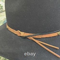 Beaver brand 5x beaver felt cowboy hat NWOT, 7 1/2-60 Black/ with leather braid