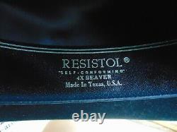 Black Cowboy Hat Resistol 4x Beaver Size 7 5/8 Conforms your Head Original Box