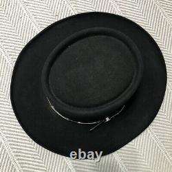 Black Hat Beaver Resistol Vintage 4X Gambler Dealer Cowboy Pencil Curl Size 7