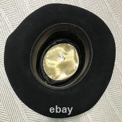 Black Hat Beaver Resistol Vintage 4X Gambler Dealer Cowboy Pencil Curl Size 7