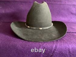 Black Resistol 4x Beaver Cowboy Hat Size 7 5/8 Excellent Condition
