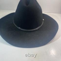 Black Resistol Cowboy Hat 4X Beaver 7 1/4 Quicksilver Self Conforming Leather