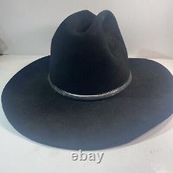 Black Resistol Cowboy Hat 4X Beaver 7 1/4 Quicksilver Self Conforming Leather