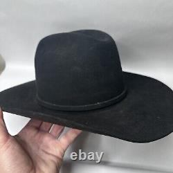 Black Rodeo King Beaver Buckle Strap Cowboy Western Hat 22 Size 7