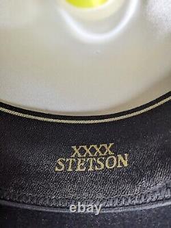Black Stetson Cowboy Hat 4x Beaver Stampede Size 7 1/4 F2040 Never Worn Vtg