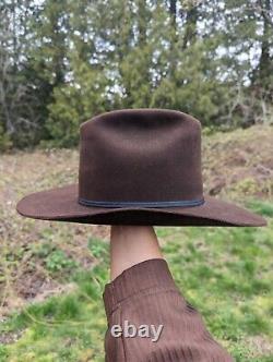 Brown Resistol 3x Beaver Vintage Cowboy Hat Hand Creased 60s