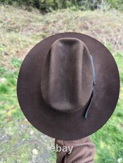 Brown Resistol 3x Beaver Vintage Cowboy Hat Hand Creased 60s