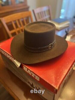 Brown Stetson Hat size 7 With a 4.5 Inch Crown And 4x Count Beaver. Orig Package