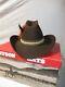 C189 Men's Size 7 1/8 Brown Stetson 4x Beaver Cowboy Hat Withfeathered Hatband
