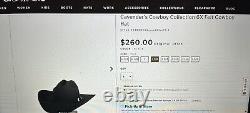 Cavender's 6X Beaver Cowboy Collection Hat Size 7-1/8 57 Black Fedora Rodeo VGC