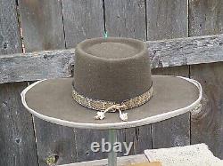 Cowboy, Buckaroo, hat, Handmade, 7 3/8, Brown 10X Beaver, New, SASS