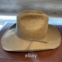Cowboy Hat 10X BEAVER Felt Custom Sz 7 Quarter Horse Pecan (Beige) Mackey Hats