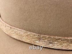 Cowboy hat 4x xxxx beaver stetson resistol long oval texas 7.5 snake skin band