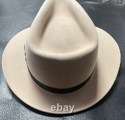 Custom Made Rodeo King 7XXXXXXX Beaver Felt Hat Size 7 Trimmed Brim