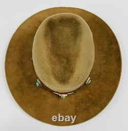 Custom Made Texas Hatters Beaver 100 Cowboy Hat withNavajo Turquoise Size 7 (22)