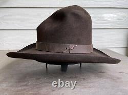Custom Vintage Antique Rugged Resistol Old West Cowboy Hat 6 7/8 Gus Tom Mix