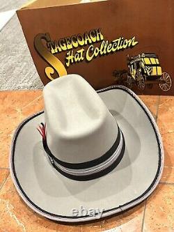 Dynafelt Lone Star Puma Grey Wool Felt Fur Men 7 Cowboy Hat Vntg Stagecoach Box