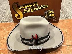 Dynafelt Lone Star Puma Grey Wool Felt Fur Men 7 Cowboy Hat Vntg Stagecoach Box