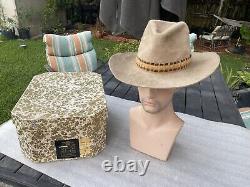 Excellent Vtg 60s Beaver Hats RARE GRIZZLY 10X Beaver Gus Cowboy Hat 7-1/8