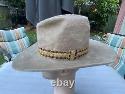 Excellent Vtg 60s Beaver Hats RARE GRIZZLY 10X Beaver Gus Cowboy Hat 7-1/8