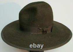 GUS TOM MIX 8X BEAVER TEXAS COWBOY HAT Size 7 3/8 BROWN SASS MOVIE PROP HOUSE