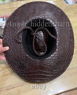 Genuine Crocodile Cowboy Hat Double Sides Skin Authentic Crocodile Skin