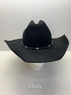 George Strait Resistol Western Cowboy Hat Black Felt VTG Size 7 Long 4X Beaver