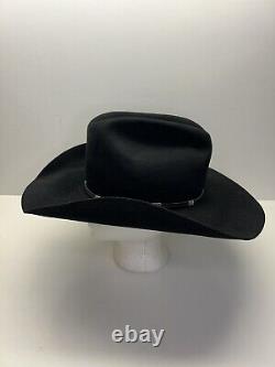 George Strait Resistol Western Cowboy Hat Black Felt VTG Size 7 Long 4X Beaver