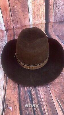 JOHN B STETSON 3X BEAVER BROWN WESTERN HAT SIZE 7 1/4 COWBOY Hat
