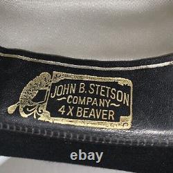 JOHN B. STETSON 4X BEAVER BLACK COWBOY HAT Canyon SIZE 6 7/8 STETSON