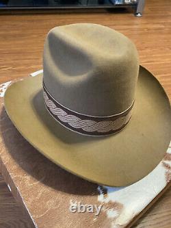 John B. STETSON ^^3X BEAVER^^ Cowboy Hat Size 7 5/8 Sand Color Great Hatband