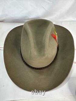 John B Stetson 3X Beaver Cowboy Hat Size 7 1/4 Light Brown XXX Very Good