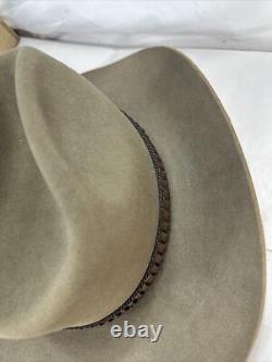 John B Stetson 3X Beaver Cowboy Hat Size 7 1/4 Light Brown XXX Very Good