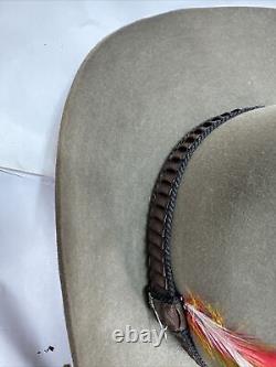 John B Stetson 3X Beaver Cowboy Hat Size 7 1/4 Light Brown XXX Very Good