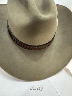 John B Stetson 3X Beaver Cowboy Hat Size 7 1/4 Light Brown XXX Very Good