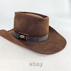 John B Stetson 3X Beaver Western Hat Size 7 Brown Vintage Cowboy Triangle Crown