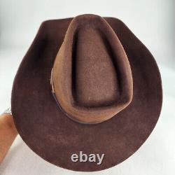 John B Stetson 3X Beaver Western Hat Size 7 Brown Vintage Cowboy Triangle Crown