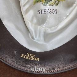 John B Stetson 3X Beaver Western Hat Size 7 Brown Vintage Cowboy Triangle Crown