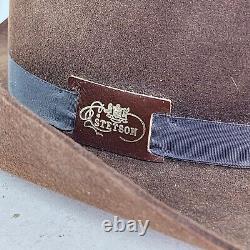 John B Stetson 3X Beaver Western Hat Size 7 Brown Vintage Cowboy Triangle Crown