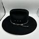 John B. Stetson 4x Beaver Black Cowboy Hat Size 7 1/8 Vintage Western 4 Brim
