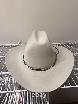 John B Stetson 4X Beaver Cowboy Western Hat Silverbelly 7 3/8