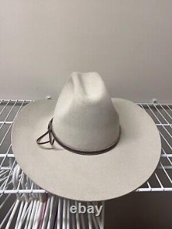 John B Stetson 4X Beaver Cowboy Western Hat Silverbelly 7 3/8