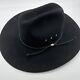 John B. Stetson 4x Beaver Western Cowboy Hat Black 7 1/4 58- Very Sharp